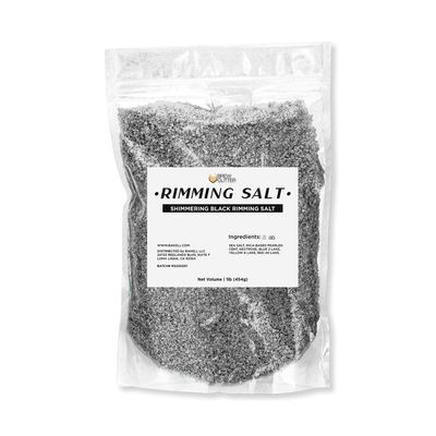 Brew Glitter - Shimmering Black Rimming Salt (1LB, 1x Resealable Bag) Edible Glitter Blended Cocktail Garnish for Mixed Drinks and Beverages