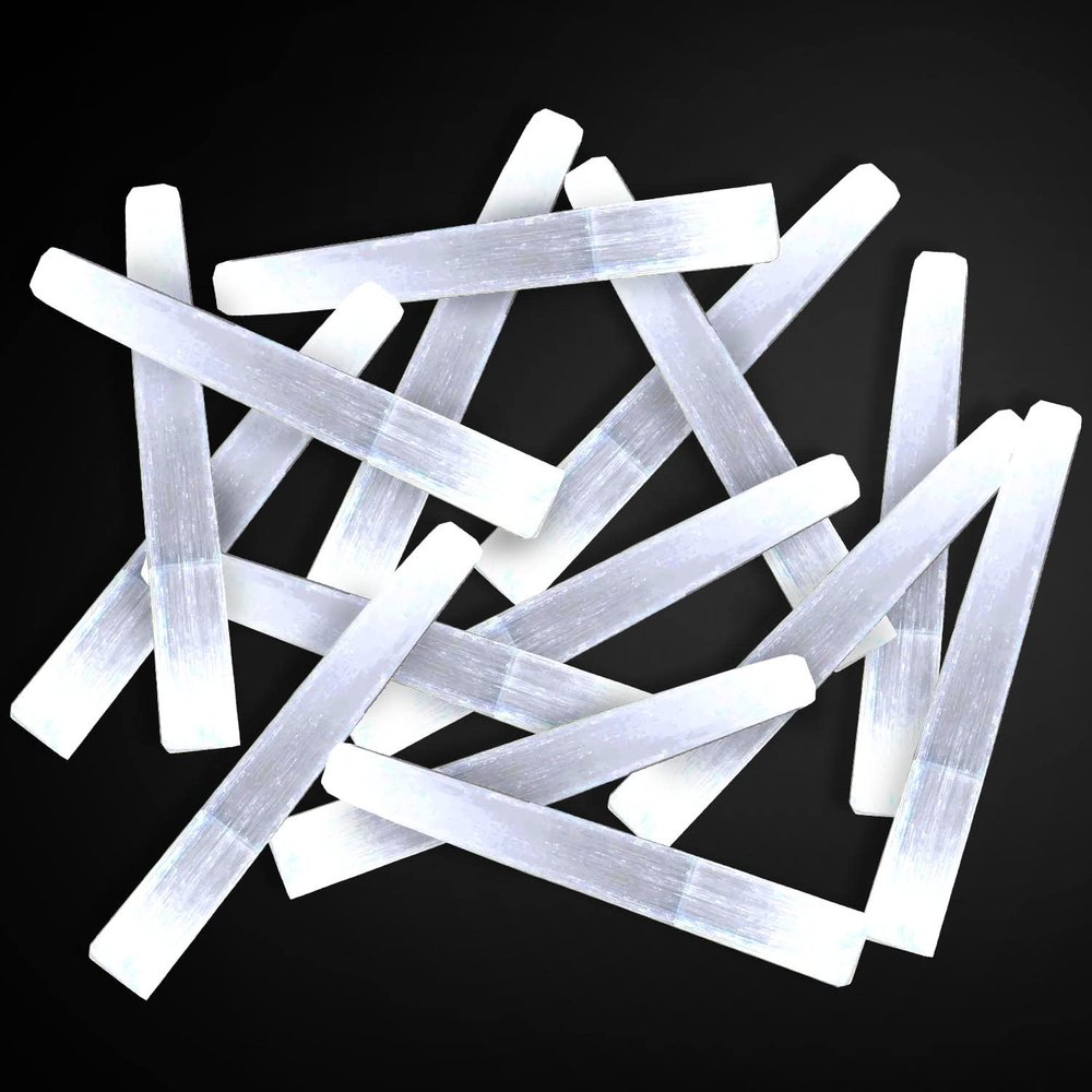 Himalayan Glow WBM Selenite Crystal Sticks - 2 Lbs Crystals and Healing Stones Tourmaline Crystal Reiki, Chakra Stones for Smudging Healing and Meditation