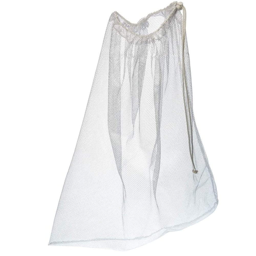 2 Heavy Duty Mesh Bag Drawstring Laundry Utility Tote Diving Gear Mask Snorkel 2 Pack Mesh Grocery Bags String Mesh Bags Net Reusable Produce Bags, Washable, Portable Fruit and Vegetable Storage Bags