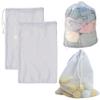 2 Heavy Duty Mesh Bag Drawstring Laundry Utility Tote Diving Gear Mask Snorkel 2 Pack Mesh Grocery Bags String Mesh Bags Net Reusable Produce Bags, Washable, Portable Fruit and Vegetable Storage Bags view 4