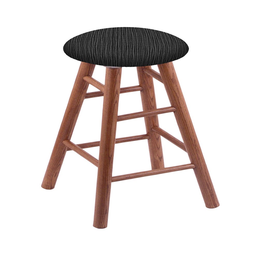 HBS XL Oak Round Cushion 36" Swivel Extra Tall Bar Stool with Smooth Legs, Medium Finish, and Graph Coal Seat
