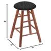 HBS XL Oak Round Cushion 36" Swivel Extra Tall Bar Stool with Smooth Legs, Medium Finish, and Graph Coal Seat view 2
