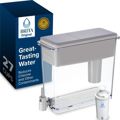 Brita X-Large 27 Cup Water Dispenser, Includes 1 Filter, Gray