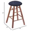 HBS XL Maple Round Cushion 24" Swivel Counter Stool with Smooth Legs, Medium Finish, and Graph Anchor Seat view 2