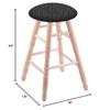 HBS XL Maple Round Cushion 24" Swivel Counter Stool with Turned Legs, Natural Finish, and Graph Coal Seat view 2
