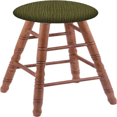 HBS XL Oak Round Cushion 36" Swivel Extra Tall Bar Stool with Turned Legs, Medium Finish, and Graph Parrot Seat