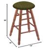 HBS XL Oak Round Cushion 36" Swivel Extra Tall Bar Stool with Turned Legs, Medium Finish, and Graph Parrot Seat view 2