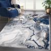 Abani Rugs Abstract Design 7'9" x 10'2" (8'x10') Bedroom Rug - Grey, Brown & Blue Modern Multi-Dimensional Washable Area Rug view 1