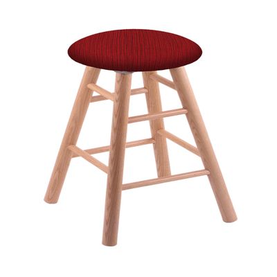 HBS XL Oak Round Cushion 24" Swivel Counter Stool with Smooth Legs, Natural Finish, and Graph Ruby Seat