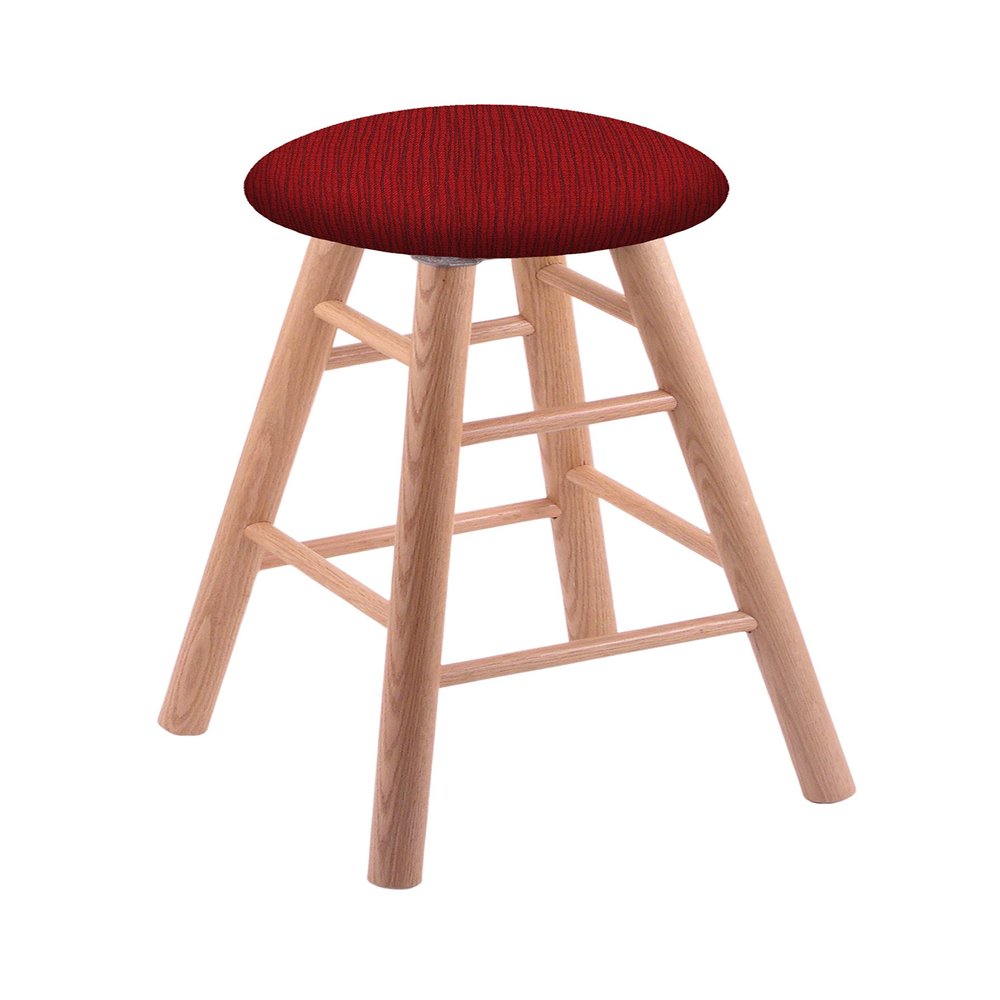 HBS XL Oak Round Cushion 24" Swivel Counter Stool with Smooth Legs, Natural Finish, and Graph Ruby Seat