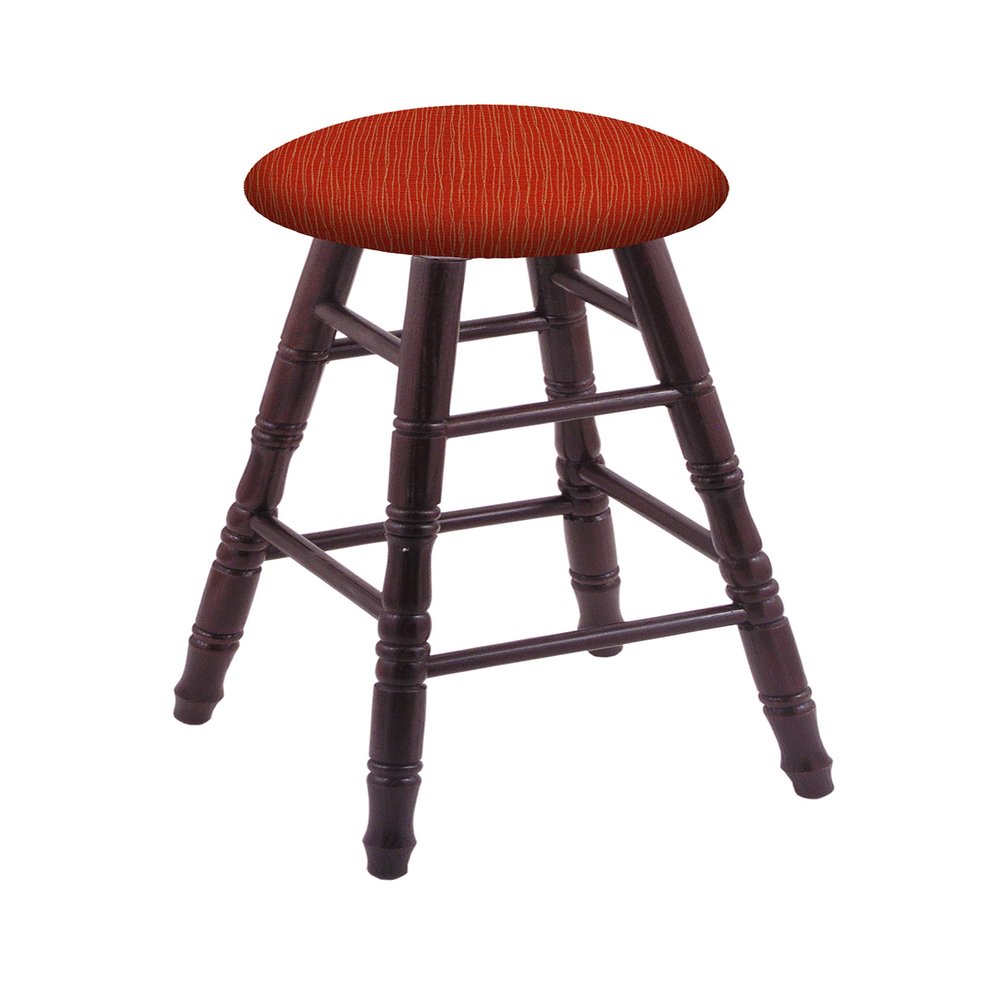 HBS XL Oak Round Cushion 24" Swivel Counter Stool with Turned Legs, Dark Cherry Finish, and Graph Poppy Seat