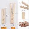100pcs Clothes Pins Wood - 4 inch Heavy Duty Wooden Clothespins for Hanging Clothes Outdoor Clip,Crafts view 2