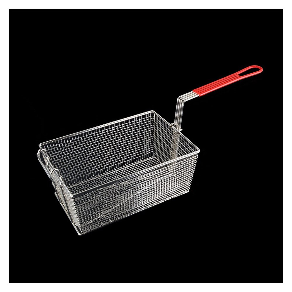 Deep Fry Basket Reinforced Stainless Steel Frying Basket Commercial Electric Fryer French Fries Basket for Frying Chicken, French Fries, Vegetables Kitchen Cooking Tools