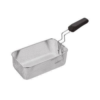 Deep Fry Basket Commercial Stainless Steel Frying Basket Rectangular French Fries Mesh Basket with Anti-scalding Handle Fried Food Filter Kitchen Cooking Tools