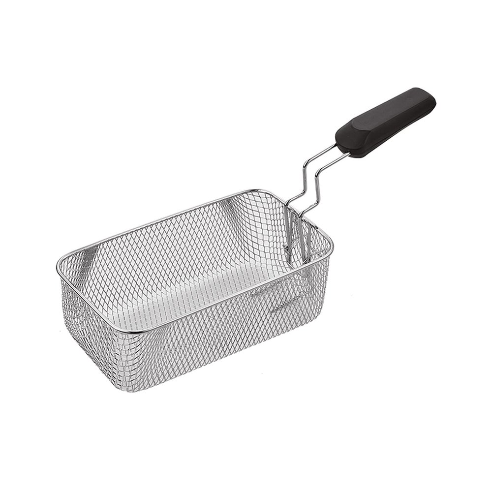 Deep Fry Basket Commercial Stainless Steel Frying Basket Rectangular French Fries Mesh Basket with Anti-scalding Handle Fried Food Filter Kitchen Cooking Tools