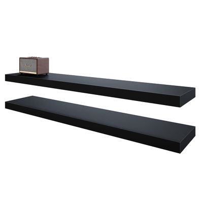 BAMEOS Floating Shelves,40 in W x 8in D Wall Mounted Wooden Shelves with Invisible Brackets Set of 2, Hanging Wall Shelves Decoration for Bedroom, Bathroom, Living Room and Kitchen