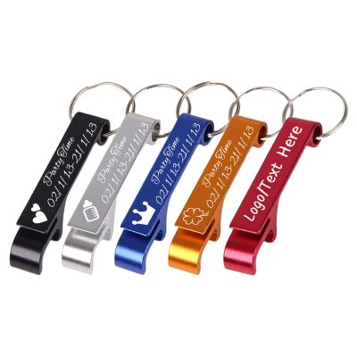 150PCS Custom Personalized Bottle Opener Keychain Bulk Engraved with Logo Text for Men Women,Customized Metal Aluminum Bottle Opener Keychains Wedding Party Favors Gifts