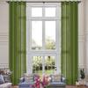 Fcosie Extra Long 132 Inches Linen Curtains for High Ceiling Living Room Bedroom, 11 FT Nickel Grommets Custom Made Drapes, Green Privacy Drapery for Loft Sliding Door, 1 Panel, 50" Wx132 L view 1