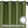 Fcosie Extra Long 132 Inches Linen Curtains for High Ceiling Living Room Bedroom, 11 FT Nickel Grommets Custom Made Drapes, Green Privacy Drapery for Loft Sliding Door, 1 Panel, 50" Wx132 L view 2
