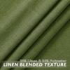 Fcosie Extra Long 132 Inches Linen Curtains for High Ceiling Living Room Bedroom, 11 FT Nickel Grommets Custom Made Drapes, Green Privacy Drapery for Loft Sliding Door, 1 Panel, 50" Wx132 L view 3