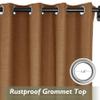 Fcosie Extra Long 132 Inches Linen Curtains for High Ceiling Living Room Bedroom, 11 FT Nickel Grommets Custom Made Drapes, Orange Copper Privacy Drapery for Loft Sliding Door, 1 Panel, 50" Wx132 L view 2