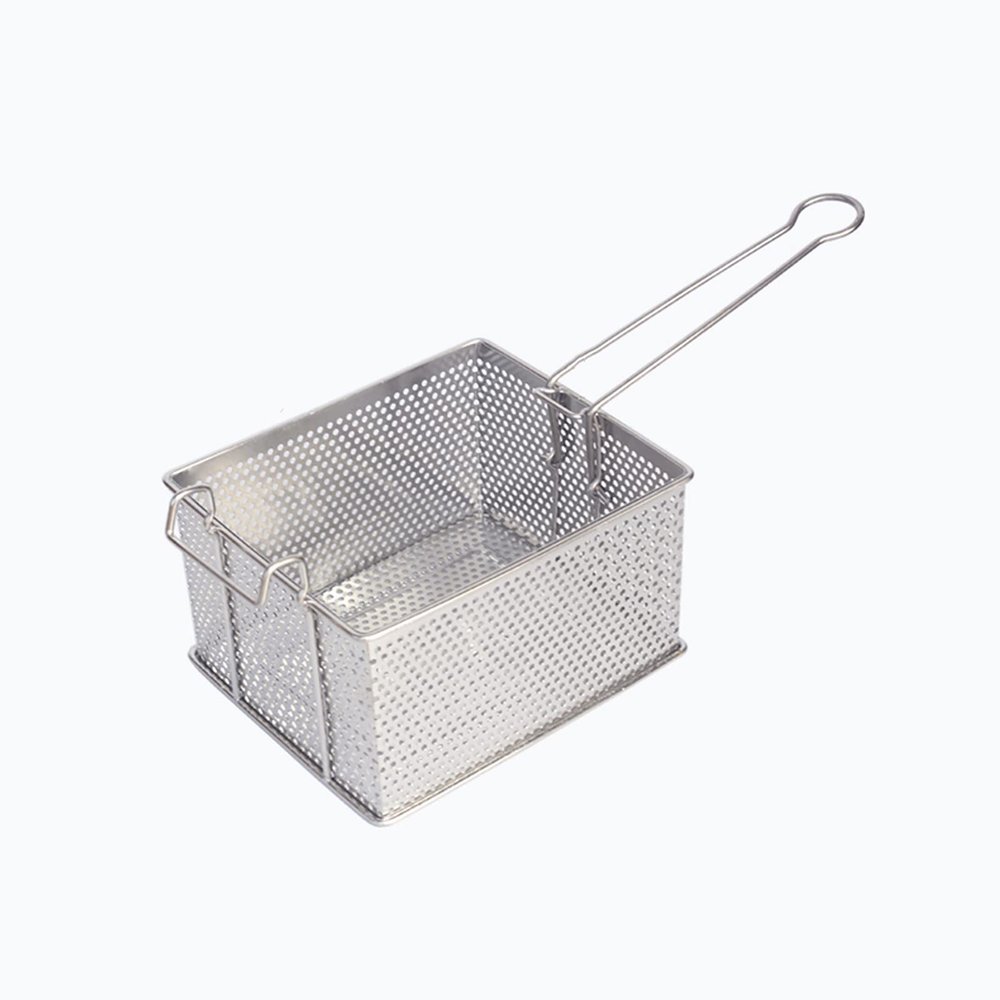 Deep Fry Basket Stainless Steel Frying Basket with Removable Handle Rectangular French Fries Basket for Snack Bars, Restaurants, Coffee Shops Kitchen Cooking Tools (Size : C)