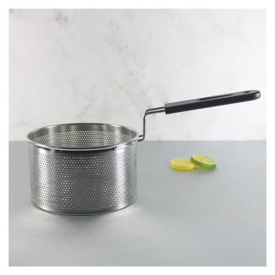 Deep Fry Basket Household Round Frying Basket Stainless Steel Frying Filter Net Heightened French Fries Basket for French Fries, Chicken Nuggets, Noodles Kitchen Cooking Tools (Size : Medium)