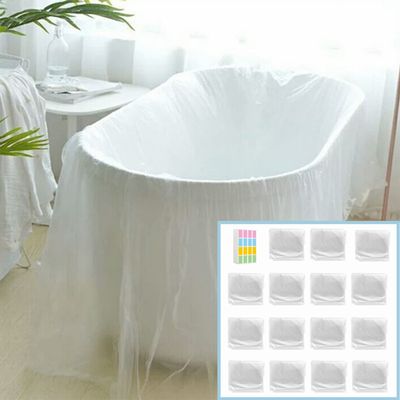 15PCS Disposable Bathtub Cover Liner, ANTFEES Large Bathtub Lining Plastic Bag Cover for Salon, Household and Hotel Bath Tubs (102" x47")