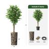 Artificial Tree in Contemporary Geometric Planter, Fake Ficus Silk Tree for Indoor and Outdoor Home Decoration - 75" Overall Tall (Plant Pot Plus Tree) view 3