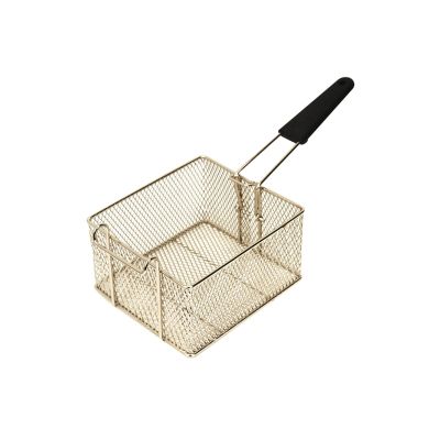 Deep Fry Basket Stainless Steel Frying Basket with Anti-scalding Handle Square French Fries Basket Commercial Fry Basket for French Fries, Fried Chicken Kitchen Cooking Tools