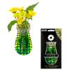 MODGY Expandable Flower Vase Plastic Decorative Modern Vases for Flowers Kitchen Window Decor Living Room Bathroom Office, W/Suction Cup, Louis C. Tiffany Green Lotus Pagoda, 7.5x4 view 1