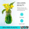 MODGY Expandable Flower Vase Plastic Decorative Modern Vases for Flowers Kitchen Window Decor Living Room Bathroom Office, W/Suction Cup, Louis C. Tiffany Green Lotus Pagoda, 7.5x4 view 3