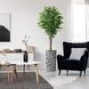 Artificial Tree in Contemporary Pattern Planter, Fake Ficus Silk Tree for Indoor and Outdoor Home Decoration - 75" Overall Tall (Plant Pot Plus Tree) view 2