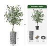 Artificial Tree in Contemporary Pattern Planter, Fake Eucalyptus Silk Tree for Indoor and Outdoor Home Decoration - 66" Overall Tall (Plant Pot Plus Tree) view 3
