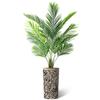 Artificial Tree in Contemporary Geometric Planter, Fake Areca Tropical Palm Silk Tree for Indoor and Outdoor Home Decoration - 66" Overall Tall (Plant Pot Plus Tree) view 2