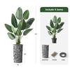 Artificial Tree in Contemporary Pattern Planter, Fake Bird of Paradise Silk Tree for Indoor and Outdoor Home Decoration - 67" Overall Tall (Plant Pot Plus Tree) view 3