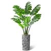 Artificial Tree in Contemporary Pattern Planter, Fake Monstera Silk Tree for Indoor and Outdoor Home Decoration - 65" Overall Tall (Plant Pot Plus Tree) view 2