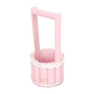 Wooden Flower Basket Desktop Decor Home Decor Household Flower Container Flower Basket Ornament Wood Basket for Flower Garden Flower Pot Desktop Flowerpot