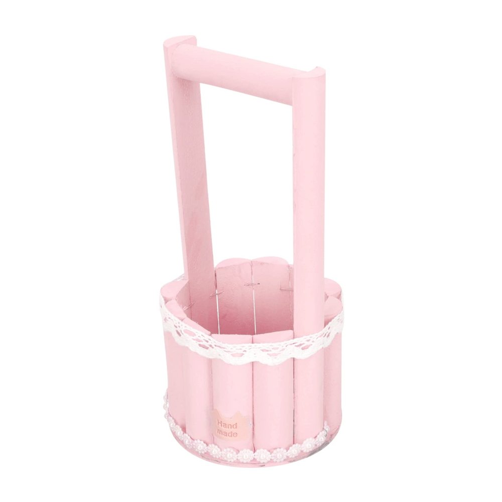 Wooden Flower Basket Desktop Decor Home Decor Household Flower Container Flower Basket Ornament Wood Basket for Flower Garden Flower Pot Desktop Flowerpot