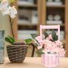 Wooden Flower Basket Desktop Decor Home Decor Household Flower Container Flower Basket Ornament Wood Basket for Flower Garden Flower Pot Desktop Flowerpot view 3