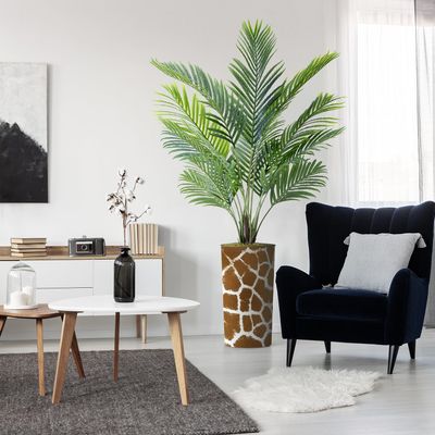 Artificial Tree in Contemporary Planter, Fake Areca Tropical Palm Silk Tree for Indoor and Outdoor Home Decoration - 66" Overall Tall (Plant Pot Plus Tree)