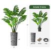 Artificial Tree in Contemporary Geometric Pattern Planter, Fake Monstera Silk Tree for Indoor and Outdoor Home Decoration - 65" Overall Tall (Plant Pot Plus Tree) view 3