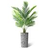 Artificial Tree in Contemporary Geometric Pattern Planter, Fake Areca Tropical Palm Silk Tree for Indoor and Outdoor Home Decoration - 66" Overall Tall (Plant Pot Plus Tree) view 2
