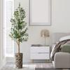 Artificial Tree in Contemporary Geometric Planter, Fake Olive Silk Tree for Indoor and Outdoor Home Decoration - 68" Overall Tall (Plant Pot Plus Tree) view 3