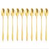 10 Pieces Stainless Steel Flower Spoon, Creative Gold Dessert Spoons, Coffee Spoons, Coffee Stirrers, Tea Spoon, Sugar spoon, Ice Cream Spoon (Plum blossom) view 1