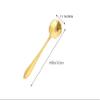 10 Pieces Stainless Steel Flower Spoon, Creative Gold Dessert Spoons, Coffee Spoons, Coffee Stirrers, Tea Spoon, Sugar spoon, Ice Cream Spoon (Plum blossom) view 2