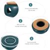 1pc Ceramic Teapot Warmer Hollow Design Multi-Functional Heating Tool for Tea Coffee and Food Elegant Desktop Decoration Green view 4