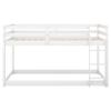 Anwick Twin Over Twin Floor Bunk Bed with Full Length Guardrail,Twin Size Bunk Bed for Teens/Kids, Saving Space,No Box Spring Needed,White view 4