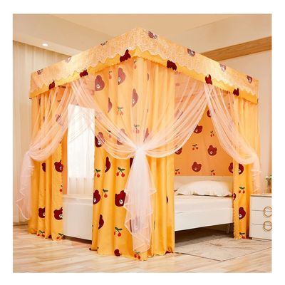 ZYYWX Bed Canopy Luxury Princess Bed Canopy, Double Layer Bed Curtain Mosquito Net with Bracket, Shading and Dustproof (Color : A6, Size : 150x200x200cm)