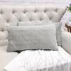BYTIDE Pleated Striped Velvet Decorative Lumbar Throw Pillow Covers 14 x 26 Inches Set of 2, Soft Chic Rectangular Cushion Case Pillowcase for Couch Bed Sofa Car Bedroom Living Room, Silver Gray view 1